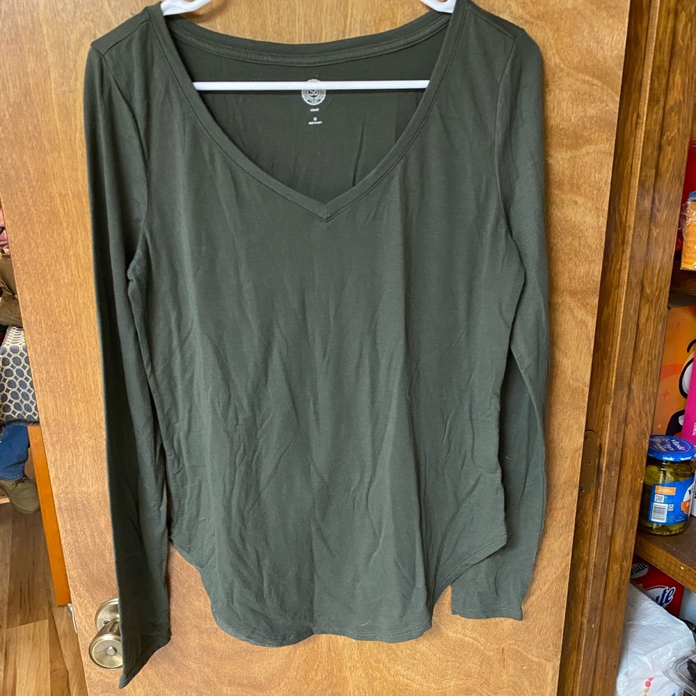 dark green loose long sleeve